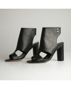 Sandales à Talon en Cuir Sylvina noires - Talon 10 cm
