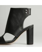 Sandales à Talon en Cuir Sylvina noires - Talon 10 cm