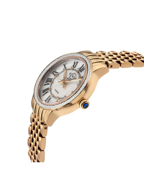 Montre Astor III Femme Quartz en Acier & Diamants 0.06 ct rose doré