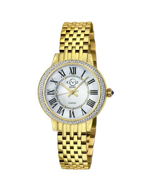 Montre Astor III Femme Quartz en Acier & Diamants 0.06 ct dorée