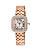 Montre Bellagio Femme Quartz en Acier & Diamants 0.04 ct rose doré