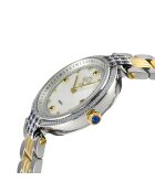 Matera kwartshorloge voor dames in staal en diamanten 0,04 kt zilver/goud