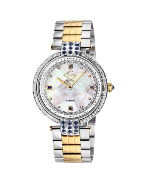 Orologio al quarzo da donna Matera in acciaio e diamanti 0,04 ct argento/oro