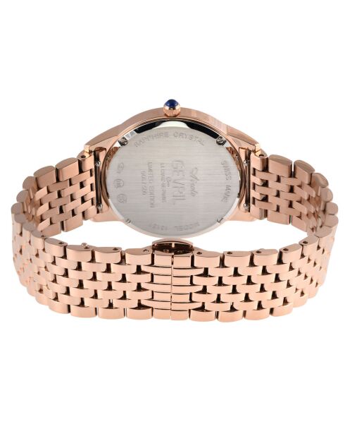 Orologio al quarzo da donna Airolo in acciaio e diamanti in oro rosa 0,56 ct