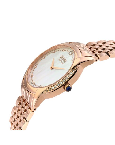 Orologio al quarzo da donna Airolo in acciaio e diamanti in oro rosa 0,56 ct