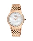 Orologio al quarzo da donna Airolo in acciaio e diamanti in oro rosa 0,56 ct