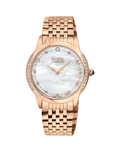 Orologio al quarzo da donna Airolo in acciaio e diamanti in oro rosa 0,56 ct