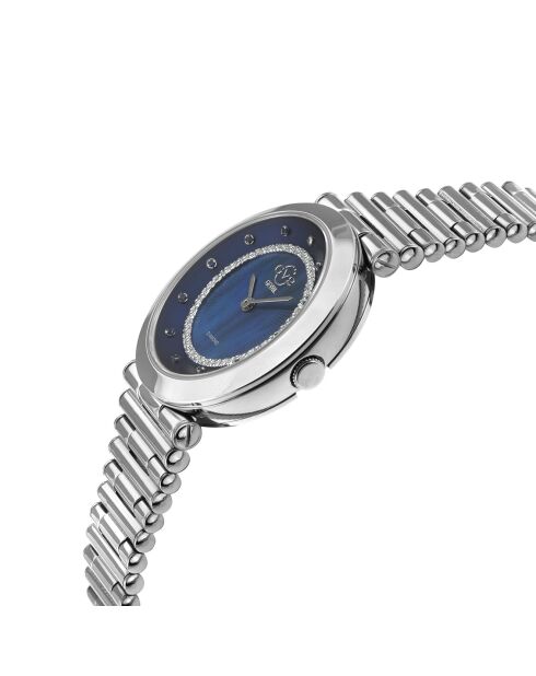 Montre Burano Femme Quartz en Acier, Diamant & Pierres Semi-Précieuses 0.0039 ct argentée