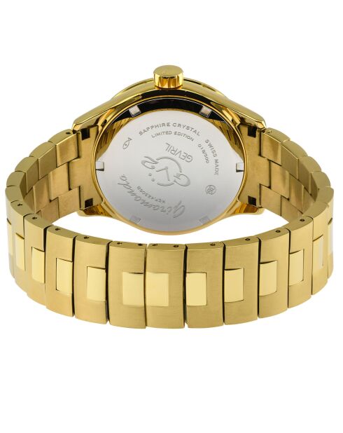 Orologio da uomo Giromondo in acciaio dorato al quarzo