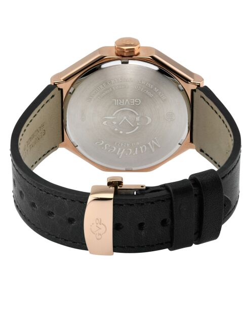 Montre Marchese Homme Quartz en Cuir noire