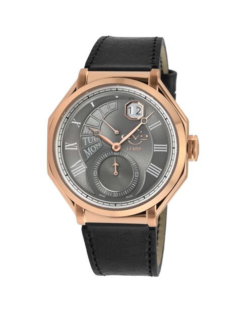 Montre Marchese Homme Quartz en Cuir noire