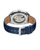 Five Points automatisch blauw leren herenhorloge