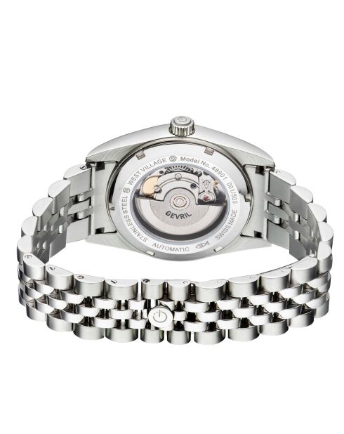 Orologio automatico da uomo West Village in acciaio argentato