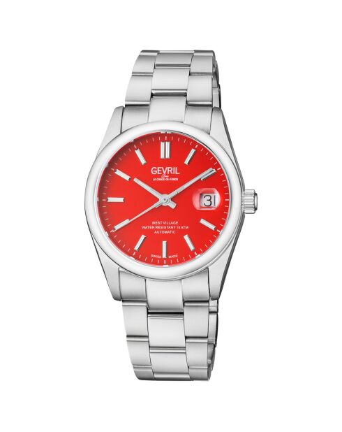 Montre West Village Homme Automatique en Acier argentée
