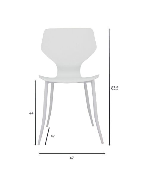 4 chaises d'exterieur Gabby blanches - 47x 83.5x42 cm
