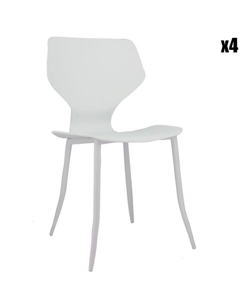 4 chaises d'exterieur Gabby blanches - 47x 83.5x42 cm