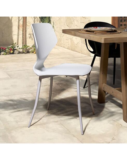 4 chaises d'exterieur Gabby blanches - 47x 83.5x42 cm