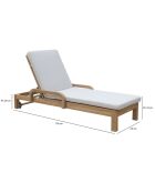 2 Chaises longues & Matela Saola écru/naturel - 184x73x87 cm