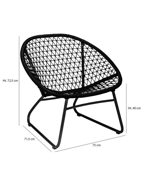 Fauteuil lounge outdoor Bao Bao noir - 75x71.5x72.5 cm