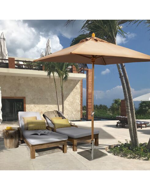 Parasol sans pied Comete taupe - 200x200 cm