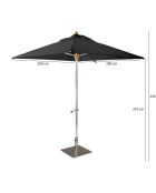 Parasol sans pied Comete noir - 200x200 cm