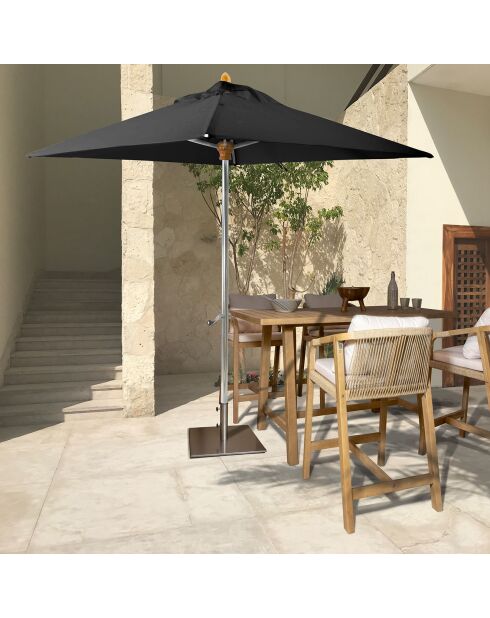 Parasol sans pied Comete noir - 200x200 cm