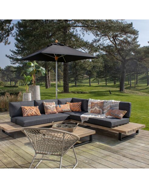 Salon de jardin Douro naturel/noir