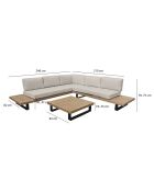 Salon de jardin Douro beige/naturel/noir