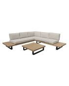 Salon de jardin Douro beige/naturel/noir