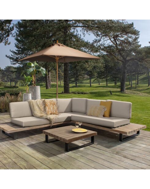 Salon de jardin Douro beige/naturel/noir