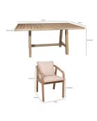 Ensemble de jardin 1 table  & 6 fauteuils Saona beige/naturel