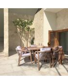 Ensemble de jardin 1 table  & 6 fauteuils Saona beige/naturel