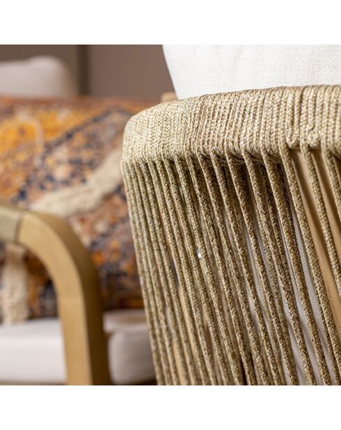 Ensemble de jardin 1 table  & 6 fauteuils Saona beige/naturel
