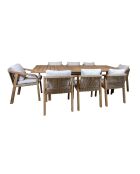 Saona Gartentisch-Set 1 Tisch und 8 Stühle beige/natur