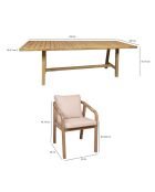 Saona Gartentisch-Set 1 Tisch und 8 Stühle beige/natur