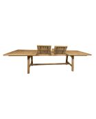 Ensemble jardin 1 table extensible & 10 fauteuils Saona beige/naturel