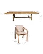 Ensemble jardin 1 table extensible & 10 fauteuils Saona beige/naturel