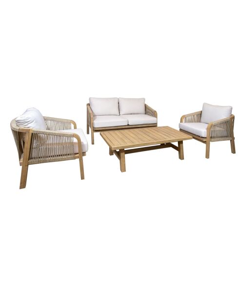 Saona ecru/naturfarbene Gartenmöbel für 4 Personen
