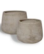 2 Pots ronds en fibre d'argile Faro sable