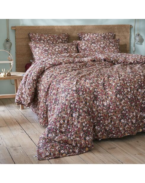 Housse de couette Gaze de coton imprimée Capucine camel
