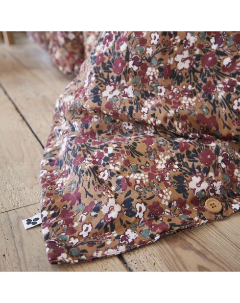 Housse de couette Gaze de coton imprimée Capucine camel