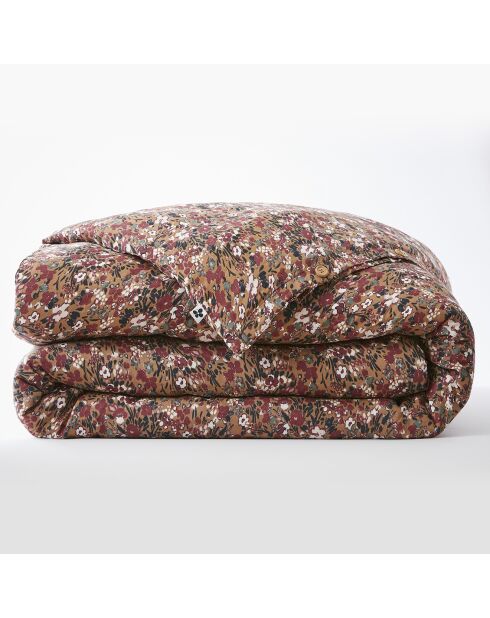 Housse de couette Gaze de coton imprimée Capucine camel