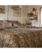 Housse de couette Gaze de coton imprimée Camélia multicolore