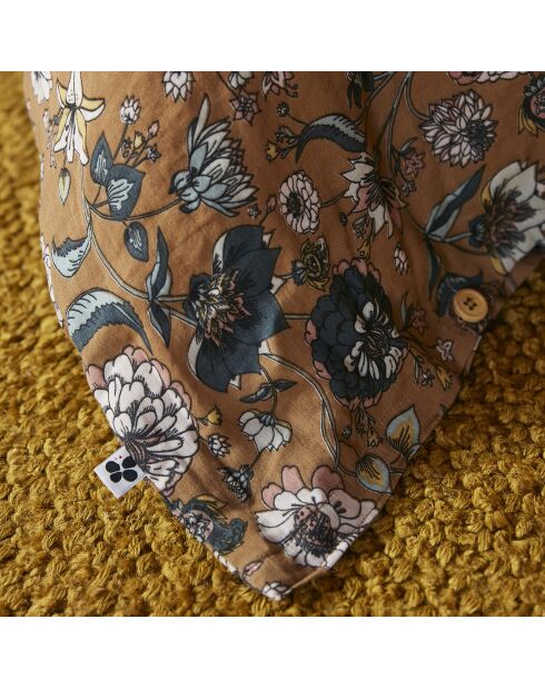 Housse de couette Gaze de coton imprimée Camélia multicolore