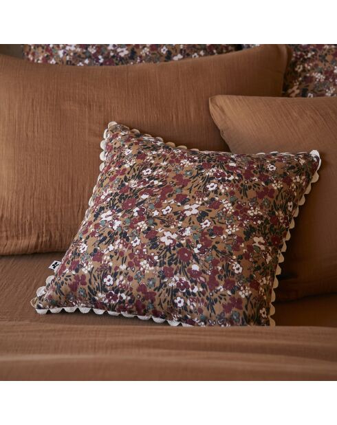 Coussin déhoussable avec croquet Capucine camel