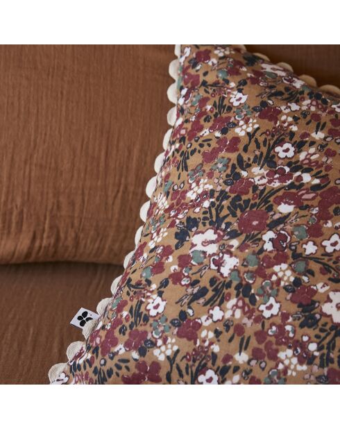 Coussin déhoussable avec croquet Capucine camel