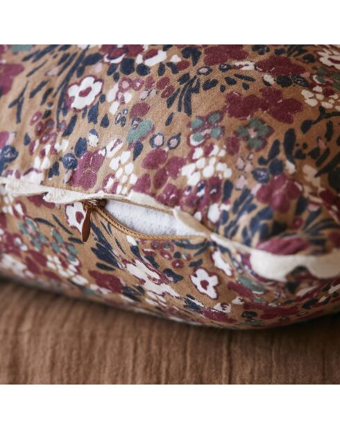 Coussin déhoussable avec croquet Capucine camel