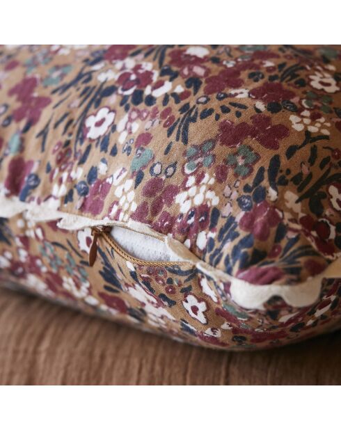 Coussin déhoussable avec croquet Capucine camel