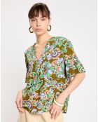 Top Rica imprimé fleurs multicolore