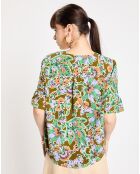 Top Rica imprimé fleurs multicolore